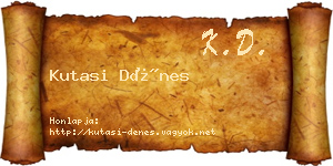 Kutasi Dénes névjegykártya